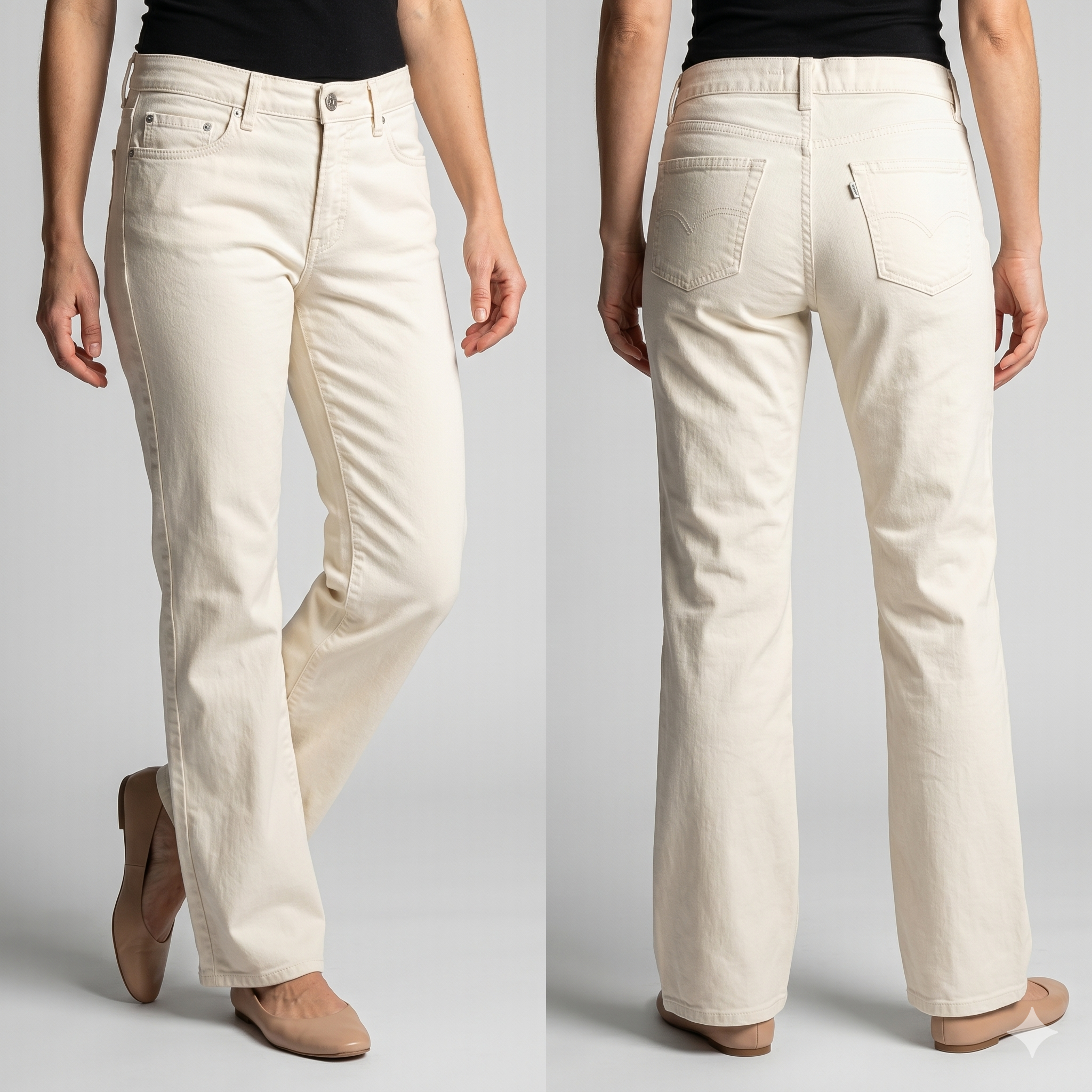 Calça Feminina de Sarja (Corte Reto / Straight Leg)